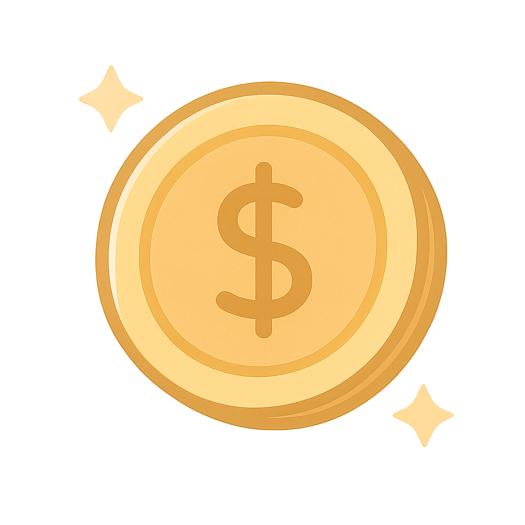 Decorative gold coin graphic representing money earning opportunities